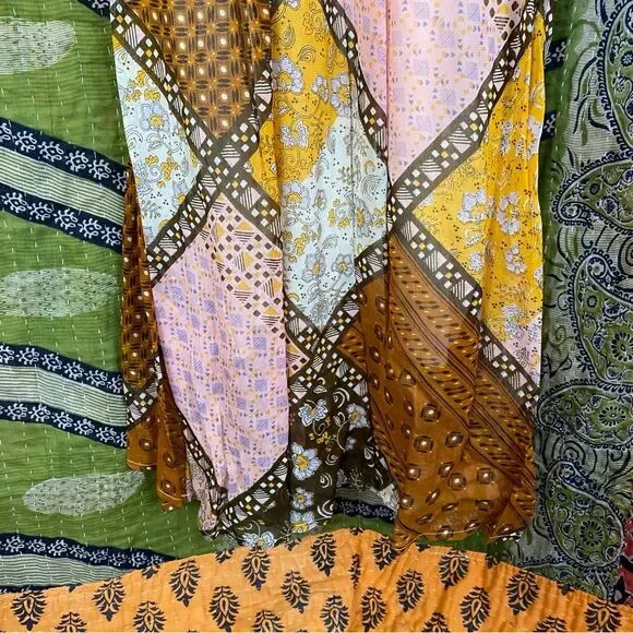 NWT RAGA Jenya Brown Boho Patchwork Maxi Dress Size Small - Picture 8 of 16